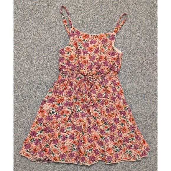 Rare Editions Pink Floral Spaghetti Strap Lightweight Dress Girls Size 5 - Picture 1 of 4